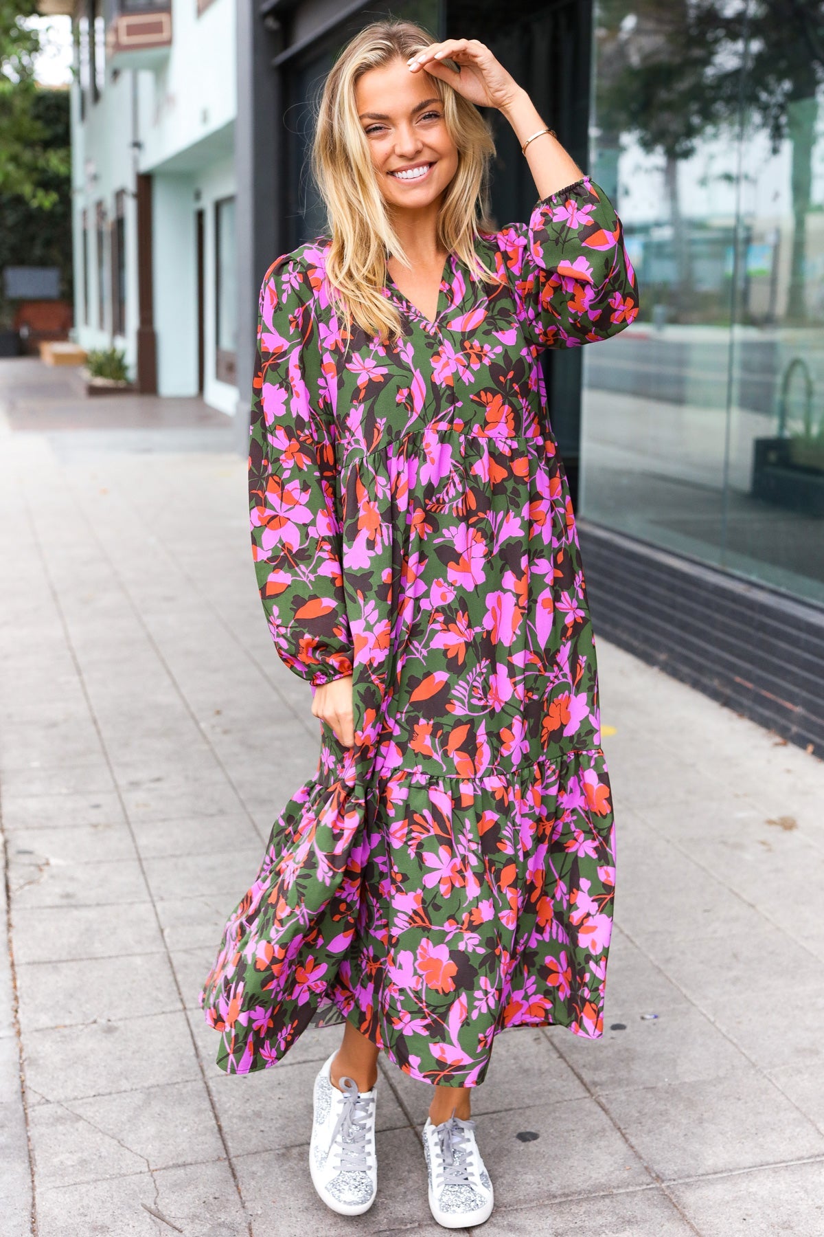 Flirtatious Black Ditzy Floral Fit & Flare Midi Dress