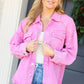 Diva Dreams Pink Acid Wash Stud Detail Denim Jacket