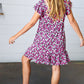 Black Multicolor Floral Babydoll Flutter Sleeve Midi Dress