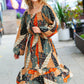 Feeling Bold Taupe & Chocolate Boho Patchwork Midi Dress