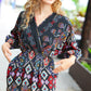 Straight To My Heart Charcoal Boho Paisley Surplice Dress