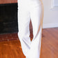 Judy Blue Above & Beyond White Braided Waist Wide Leg Jeans