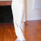 Judy Blue Above & Beyond White Braided Waist Wide Leg Jeans