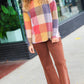 Gorgeous In Rust Checker Plaid French Terry Top