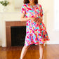 Feel Your Best Multicolor Floral Tiered Front Tie Pocketed Dress