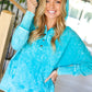 Call On Me Teal French Terry Snap Button Hoodie