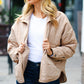 Eyes On You Taupe Quilted Puffer Jacket