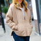 Eyes On You Taupe Quilted Puffer Jacket