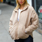 Eyes On You Taupe Quilted Puffer Jacket