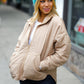 Eyes On You Taupe Quilted Puffer Jacket
