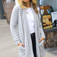 Taking It Easy Grey Striped Hacci Open Cardigan