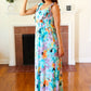 Feeling Elegant Seafoam Floral Print Ruffle Maxi Dress