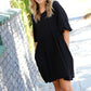 Black Three Quarter Puff Sleeve Babydoll Dress