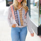 Oatmeal Multi-Plaid French Terry Pocketed Hoodie