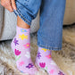 Orchid Floral Ankle Socks