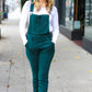 Feeling The Love Teal High Waist Denim Double Cuff Overalls