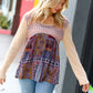 Maroon & Mustard Vintage Patchwork Babydoll Top