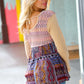 Maroon & Mustard Vintage Patchwork Babydoll Top