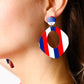Americana Resin Oval Dangle Earrings