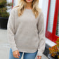 All Put Together Taupe Waffle Knit Hi-Low Sweater