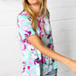 Turquoise & Purple Flat Floral Print Top