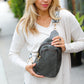 Cement Vegan Leather Designer Strap Lined Sling