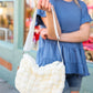 Cream Quilted Puffer Crossbody Bag