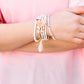 Cream & Blush Beaded Tassel Bracelet Set