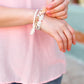 Cream & Blush Beaded Tassel Bracelet Set