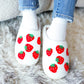 Strawberry Print Fleece Slippers