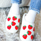 Strawberry Print Fleece Slippers