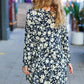Just Be You Charcoal Blue Floral Long Sleeve Babydoll Dress