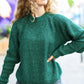 Holiday Green Mélange Round Neck Knit Sweater