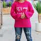 Pretty in Pink Embroidery "It's My Birthday" Chunky Knit Top