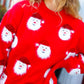 Santa Claus Sparkle Fuzzy Knit Sweater