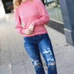 On Your Way Ruby Ribbed Mock Neck Puff Sleeve Top