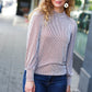 On Your Way Camel Ribbed Mock Neck Puff Sleeve Top