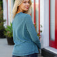 Going My Way Teal Contrast Stitch Henley Top