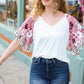 Seize The Day Cream Floral & Animal Print Ruffle Sleeve Top