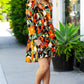 Orange & Olive Floral Long Sleeve Babydoll Dress