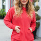 A New Day Red Mineral Wash Rib Knit Hoodie