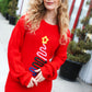 All I Want Red Christmas Tree Lurex Embroidery Sweater