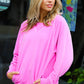 Pink French Terry Pullover with Pockets
