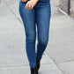 Blue Denim High Rise Pull-On Skinny Frayed Edge Jeans