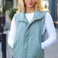 Layer Up Sage High Neck Quilted Puffer Vest