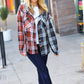 All Put Together Rust/Charcoal Plaid Colorblock Hoodie Shacket