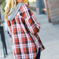 All Put Together Rust/Charcoal Plaid Colorblock Hoodie Shacket