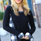 Adorable In Black & Ivory Plaid Hacci Knit Hoodie