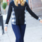 Adorable In Black & Ivory Plaid Hacci Knit Hoodie