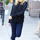 Black Hacci Floral Lace Bubble Sleeve Top